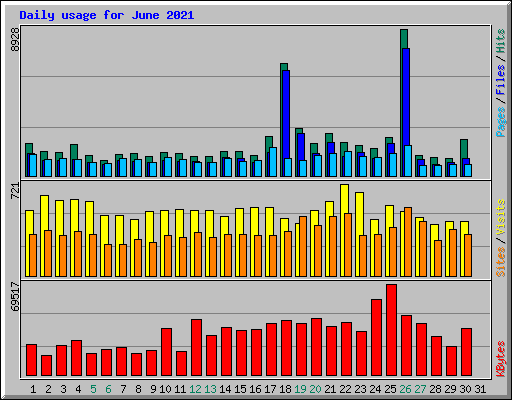 Daily usage for June 2021