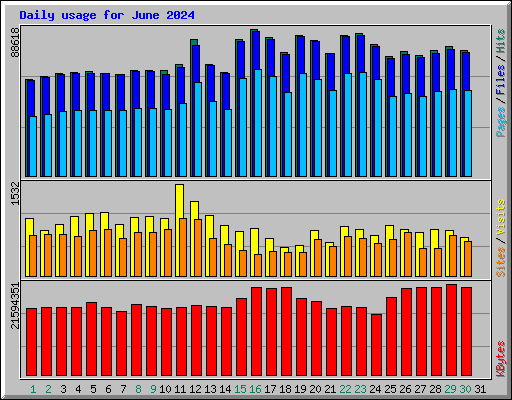 Daily usage for June 2024