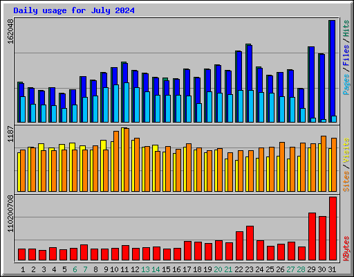 Daily usage for July 2024