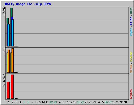 Daily usage for July 2025